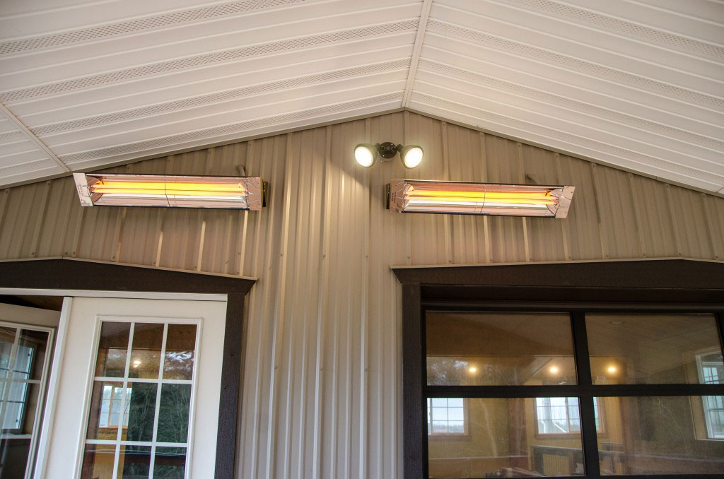 Covered patio area heated with Infratech
