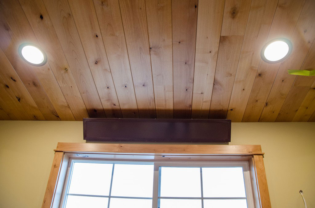 Much like the Infratechs, our cove heaters also mount up on the wall.
